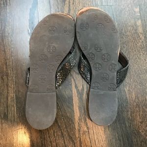 Black Tory Burch Flip Flops